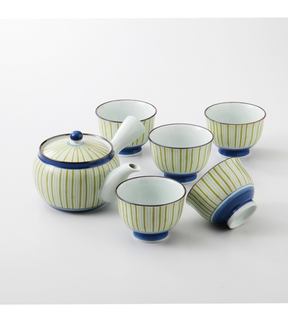 Set of 5 cup with taketokusa teapot