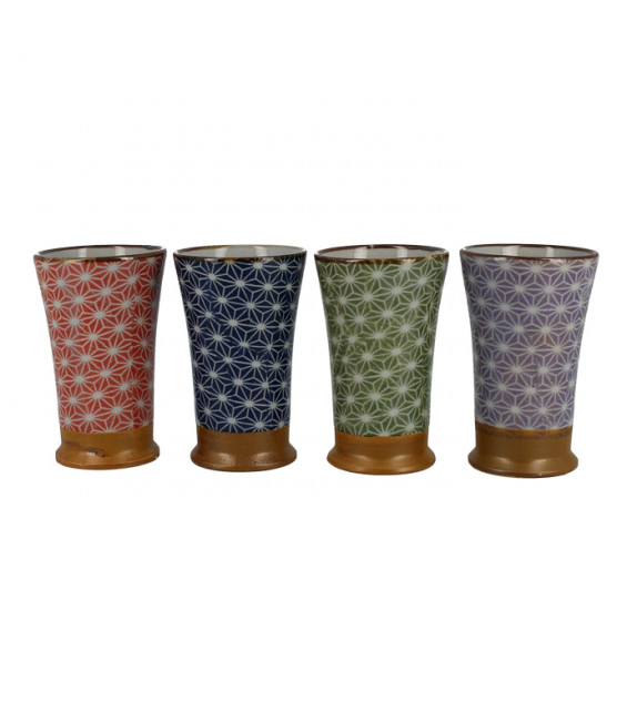 Set of 4 asanoha cups