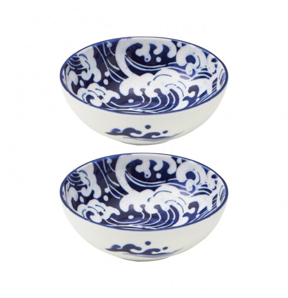 Set of 2 hokusai flared bowls