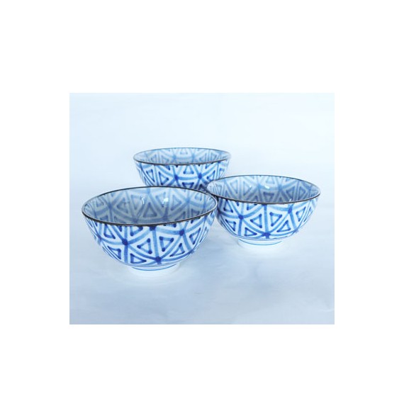 Set of bowl with pattern rectangle