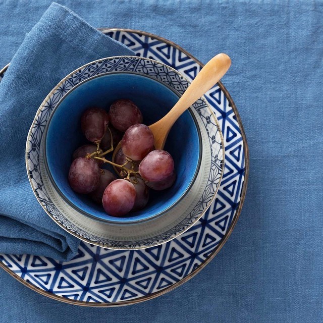 Assiette bleue en céramique Mihara – Japan at Home